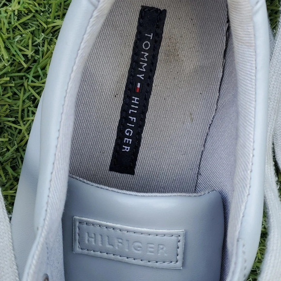 Hillfiger Womens Twlinzer Grey Lace Up Leather Sole Sneakers - Picture 10 of 11